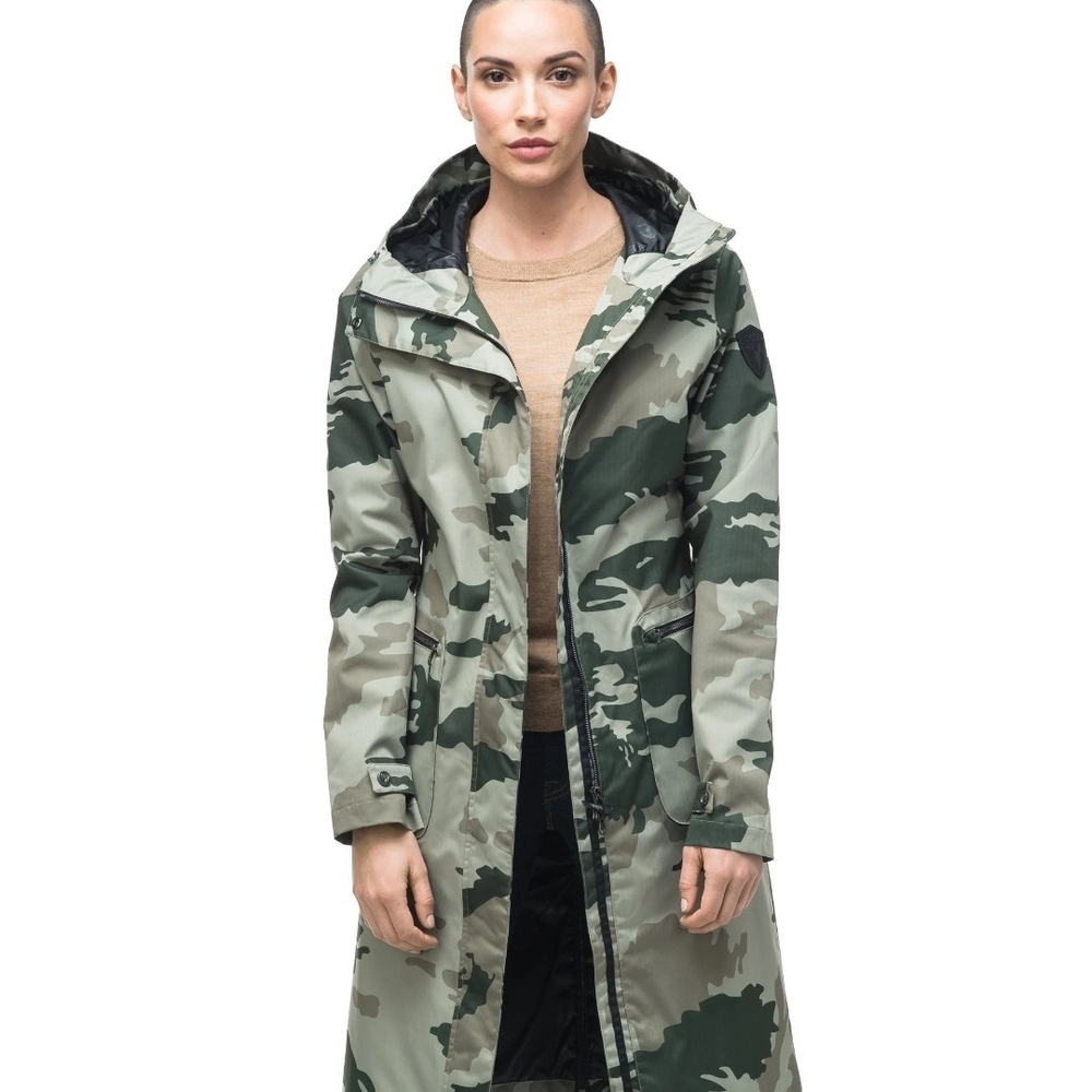 Nobis Camouflage Hooded Trench Coat